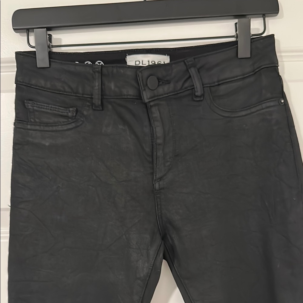 DL1961 Margaux Instasculpt Ankle Skinny Coated Women's Black Jeans